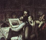 Honore  Daumier The Print Collectors oil on canvas